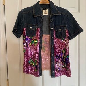 Dolce & Gabbana Blue Denim Short-Sleeve Jacket